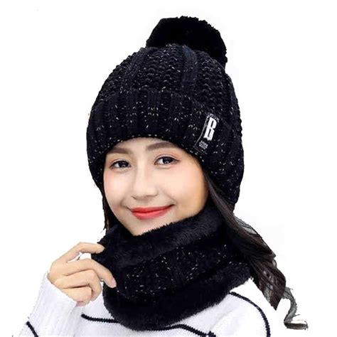 Buy Alexvyan Imported 1 Set Ball Cap and Scarf Soft Warm Snow and Air ...
