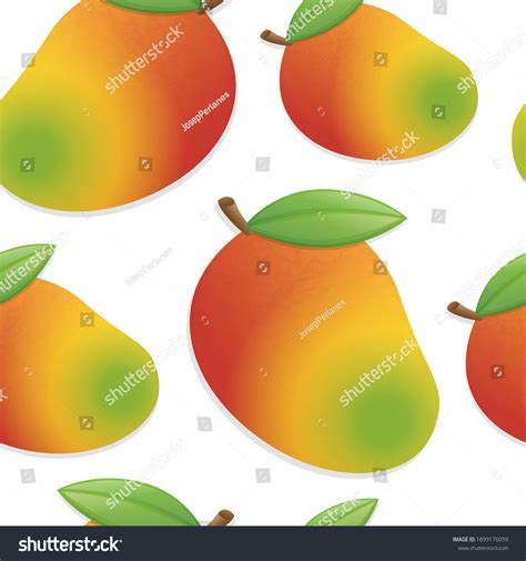 Mango Fruit Emoji Pattern Tropical Seamless Stock Vector (Royalty Free ...
