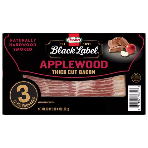 Hormel Black Label Thick Cut Applewood Bacon, 12 oz./3 pk. | BJ's ...