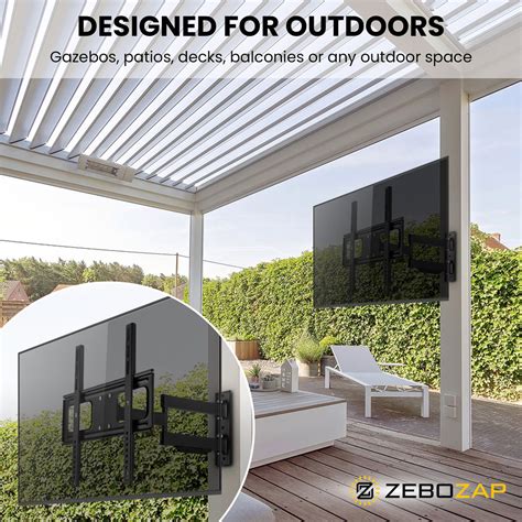 Outdoor TV Mount - Full Motion Swivel Weatherproof TV Wall Mount – ZeboZap