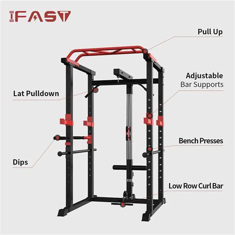 Buy Gym Squat Power Cage Rack Stands Equipment 1000-Pound Capacity ...