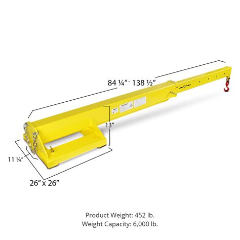Titan Attachments Adjustable Hoist Forklift Jib Boom Crane- Buy Online ...