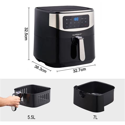 Buy LLIVEKIT XL 7L Large Air Fryer, Family Size Hot Air Fryer 1800W ...