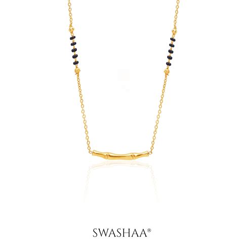 Baansi Bamboo Bar 18K Gold Plated Mangalsutra – Swashaa