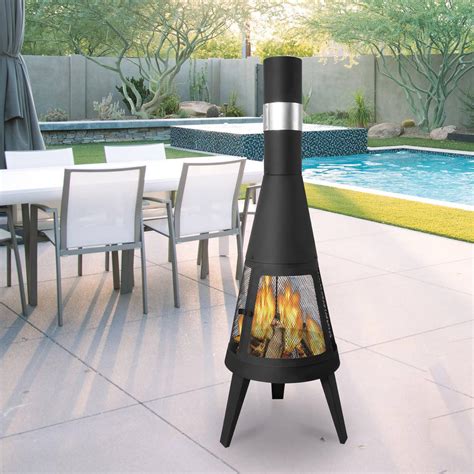 Amazon.com : Vilobos Outdoor Wood Burning Chiminea Fire Pit - Heavy ...