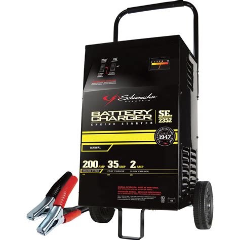 Schumacher Wheeled Battery Charger with Engine Start — 12 Volt, 2/35/200 Amp, Manual, Model# SE ...