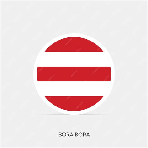 Premium Vector | Bora bora round flag icon with shadow