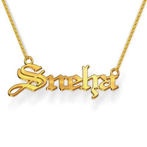Buy Dreamrax Sneha Cursive Gold Name Pendant Necklace, Best Jewelry ...