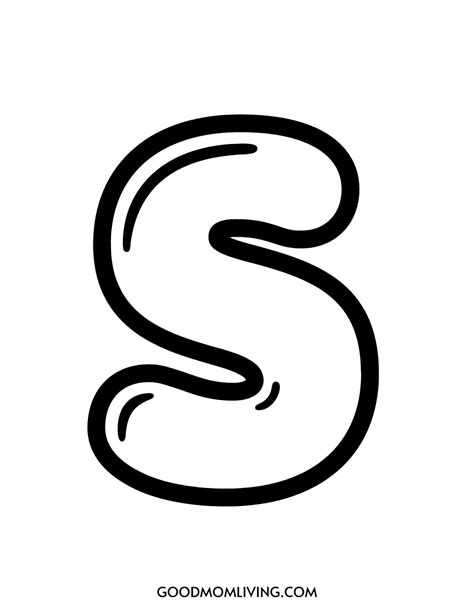 Free Bubble Letter S Printable for Coloring Pages - Good Mom Living