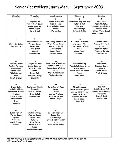 Image result for Examples of Cycle Menu