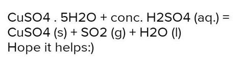 Chemical equation for the reaction taking place when dry blue crystals ...