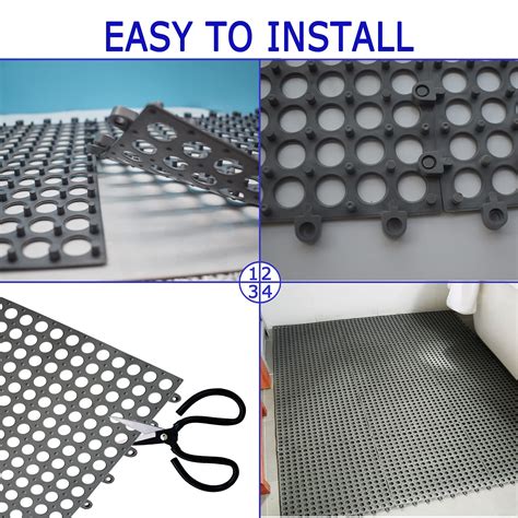 16Pack Drainage Interlocking Floor Tiles, 12”x12” Non-Slip Pool Bathtub ...