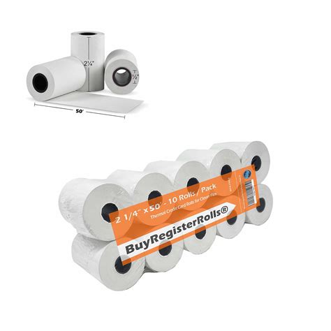 Buy (10 rolls) 2 1/4 X 50 Thermal Paper Rolls 48 GSM Verifone Vx520 ...