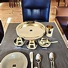 Buy NYRA Kansa/Phool Organic Solid Thali Set, (6 Pcs, Bronze, Gold ...