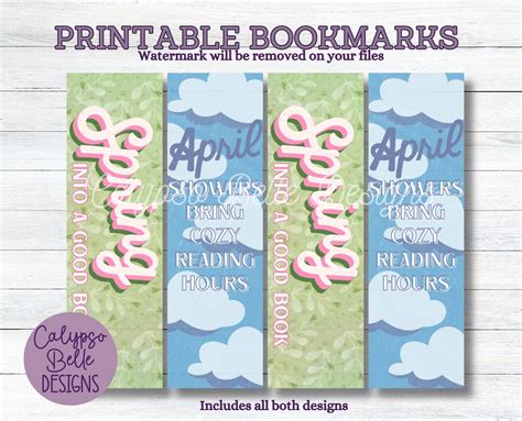 Image result for Free Printable Spring Bookmarks