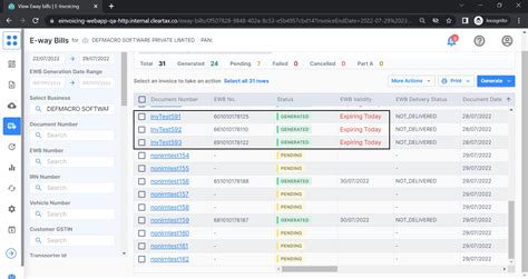 Filtering expiring e-Way bills | Product Help and Support