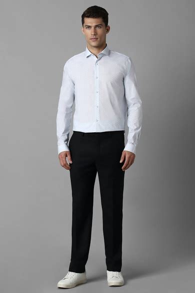 Buy Men Blue Super Slim Fit Print Full Sleeves Formal Shirt Online ...