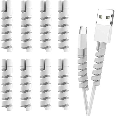 LAPSTER 12pcs Spiral Cable Protectors for Data Charger, Wires Computers ...