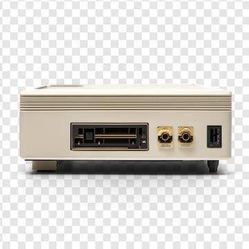 External tape drive with visible connections isolated on transparent ...