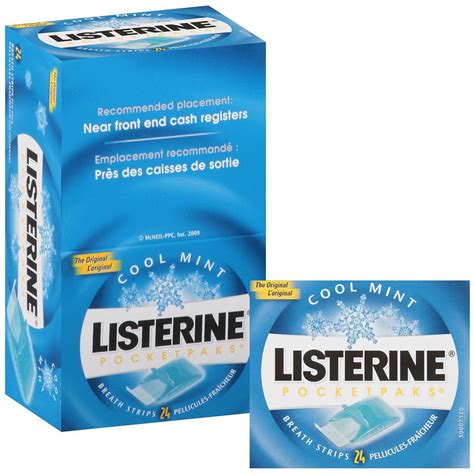 Listerine Pocket Paks Oral Care Strips, Kills Germs for Fresh Breath ...