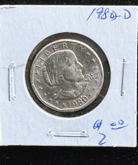 1980-D SUSAN B ANTHONY $1 DOLLAR, UNC BRIGHT SHINY COIN | Property Room