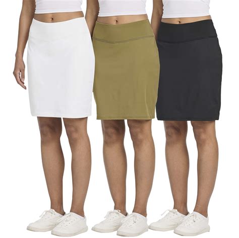 3 Pack: Women's 20" Golf Skirts Knee Length Skorts Athletic Modest Long ...