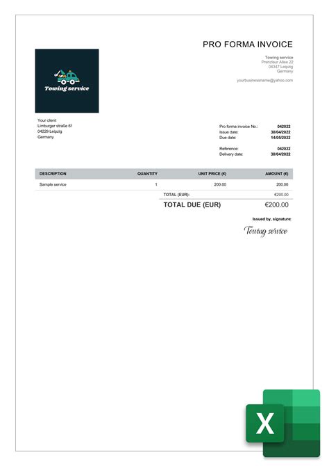Receipt Template Excel