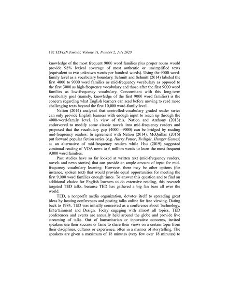 SOLUTION: Can ted talk transcripts serve as extensive reading material ...