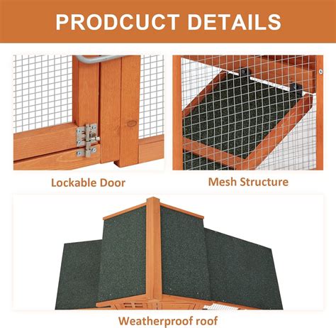 Buy Kinbor Chicken Coop Hen House - Outdoor & Indoor Wooden Chicken ...