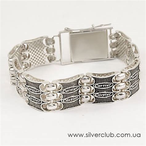 Мужской браслет картье (8717) | Серебряных браслетов | Silver Club