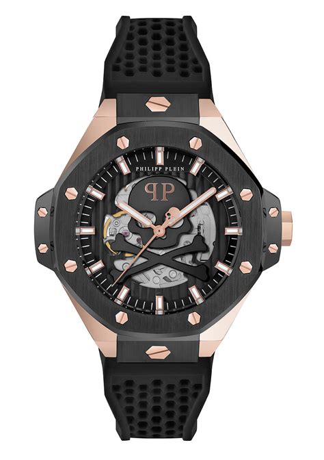 Philipp Plein Plein $Keleton Royal Men Black Round Dial Automatic Anal ...