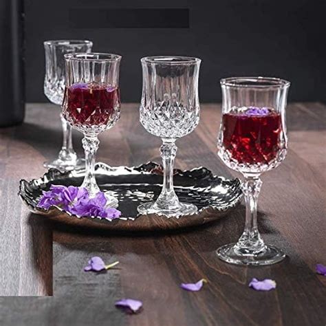 Buy PrimeWorld Crystal Clear Wine Glasses Set of 6 Pcs 180 ml - Red ...