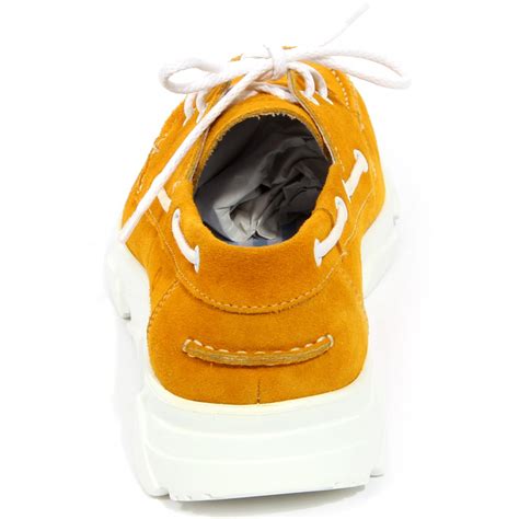 G0362 mocassino barca uomo GULLWING mustard suede loafer men