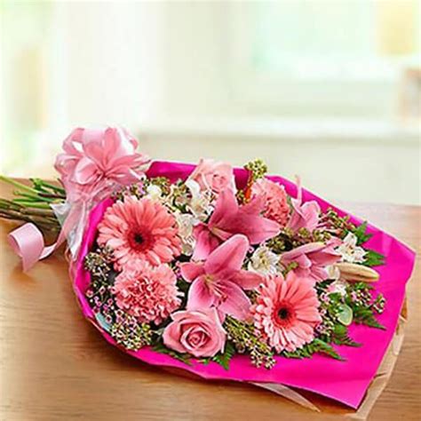 Pink Aura of Roses, Lilies, and Carnations – Flowers Hut