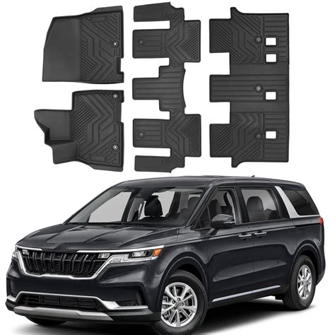Full Set Black Floor Mats Fits For KIA Carnival MPV 8 Seater 2022 2023 ...