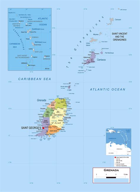 Grenada Geography Map Political Map of Grenada