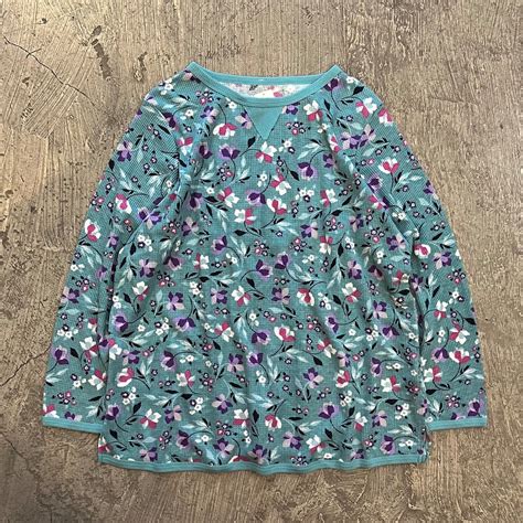 flower printed L/S thermal t-shirt | HUG SUNKISS
