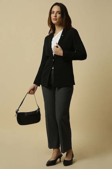 Buy Women Black Regular Fit Blazer Online - 39828059 | Allen Solly