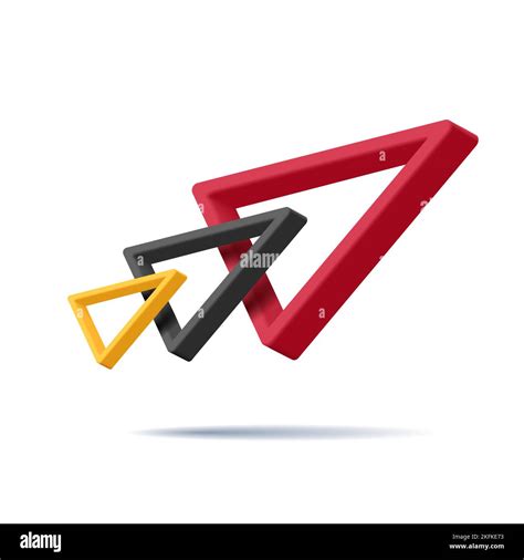 Abstract arrow, 3d triangle shapes composed in arrow, red black and ...