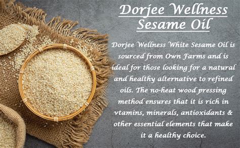 Dorjee wellness Wood Pressed Sesame Oil (Til Ka Tel) /Kachi Ghani ...
