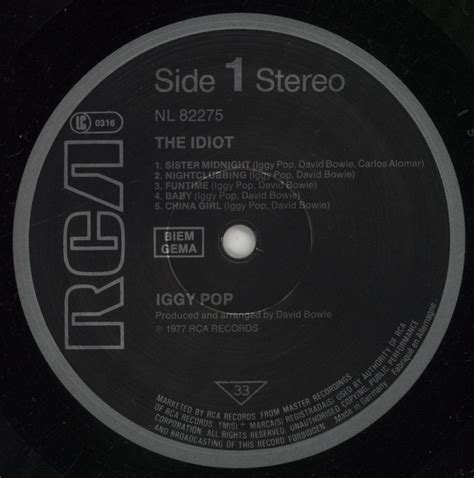 Iggy Pop The Idiot - barcode sleeve - Shrink German Vinyl LP ...