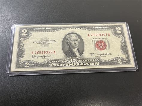1953 C 2 DOLLAR RED SEAL - CURRENCY $2 NOTE | Property Room