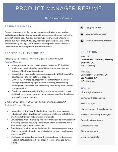Project Manager Resume 的图像结果