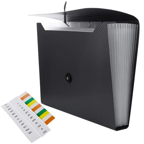 Buy Expanding Files Folder Organizer with Tabs, 1 PCS Grey 13 Pockets ...