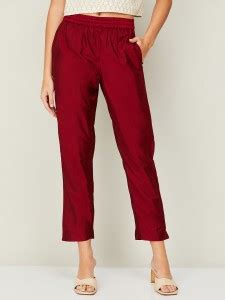 Melange by Lifestyle Regular Fit Women Maroon Trousers - Buy Melange by ...