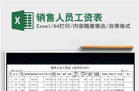 2021年销售人员工资表-Excel表格-工图网