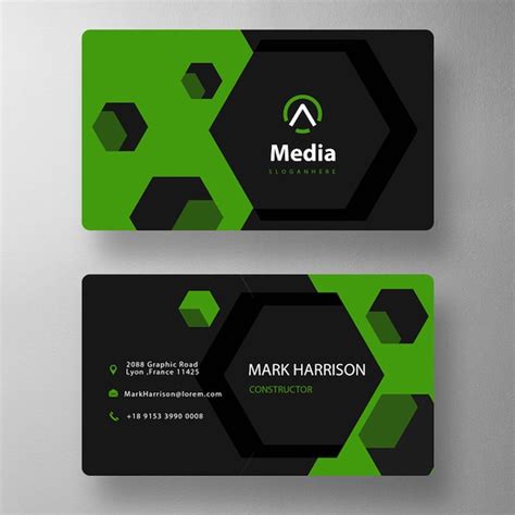 Hexagon shape business card template | Free PSD