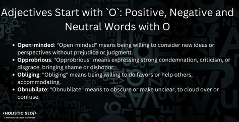 Adjectives Start with `O`: Positive, Negative, and Neutral Words with O ...