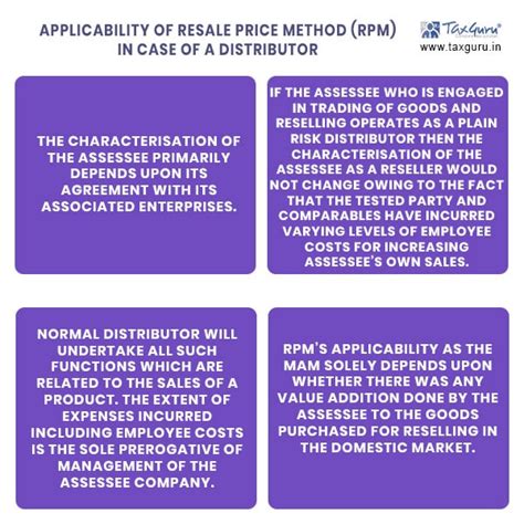 Applicability of Resale price method (RPM) in case of a Distributor