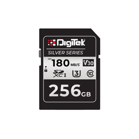 Digitek 256GB Fast UHS-I SDXC V30 U3 Camera Memory Card Silver